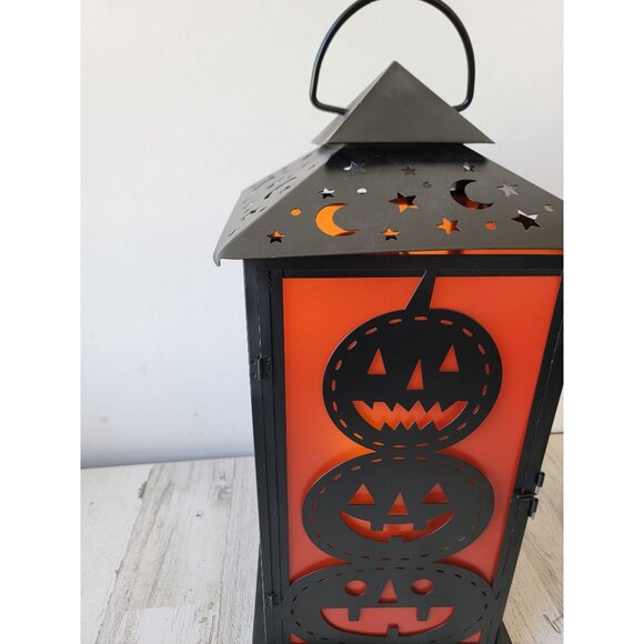 Large‎ Halloween Lantern led pumpkin metal home decor light up - Picture 2 of 11